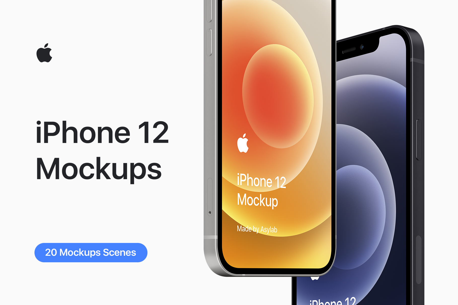 iPhone 12 - 20 Mockups Scenes - PSD